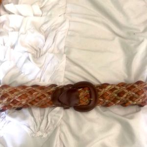 Italian braided leather belt Size M